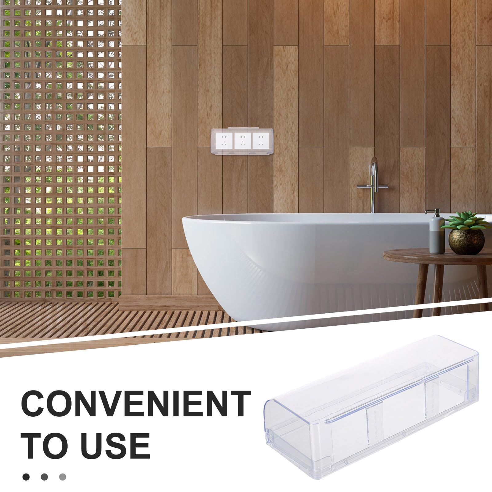Cabilock Scatola di prese impermeabile per bagno - Protezione autoadesiva per prese - Protezione per spina elettrica ribaltabile - Alloggiamento per presa con coperchio interruttore 11" X