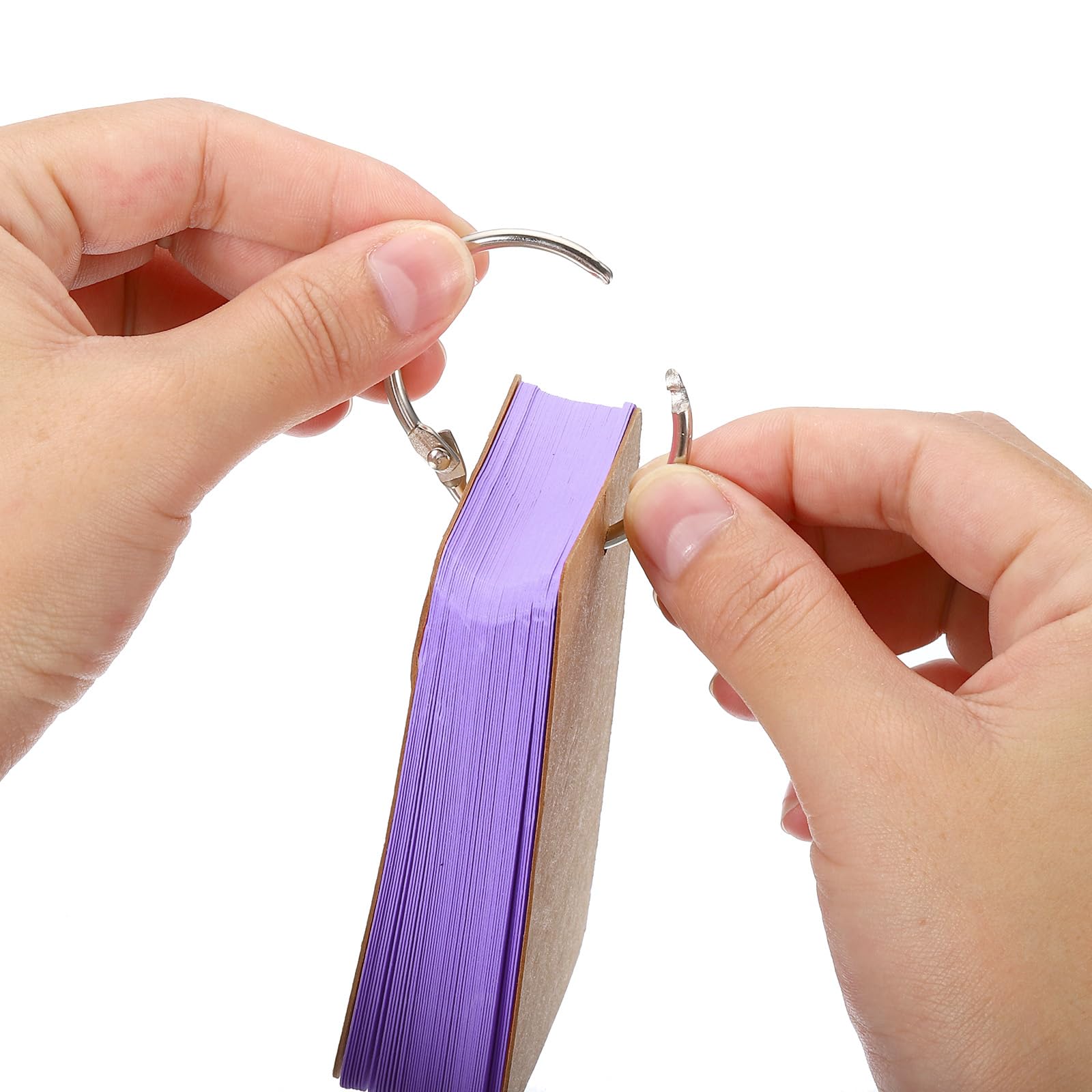 PATIKIL 500 Paquet 3.5" x 2" Vierges Flash Cartes avec Anneaux Violet