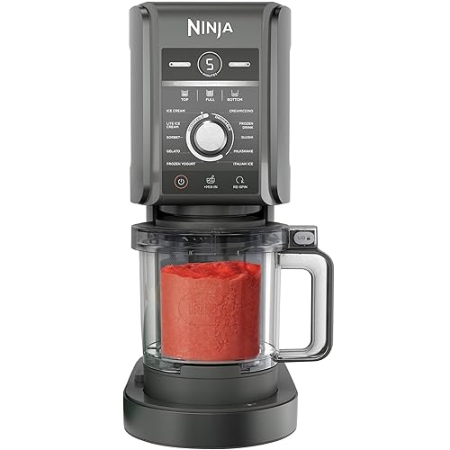 (Refurbished) Ninja NC501 CREAMi Deluxe 11-in-1 Ice Cream & Frozen Treat Maker with 2 XL Family Size Pint Containers, Dark Silver