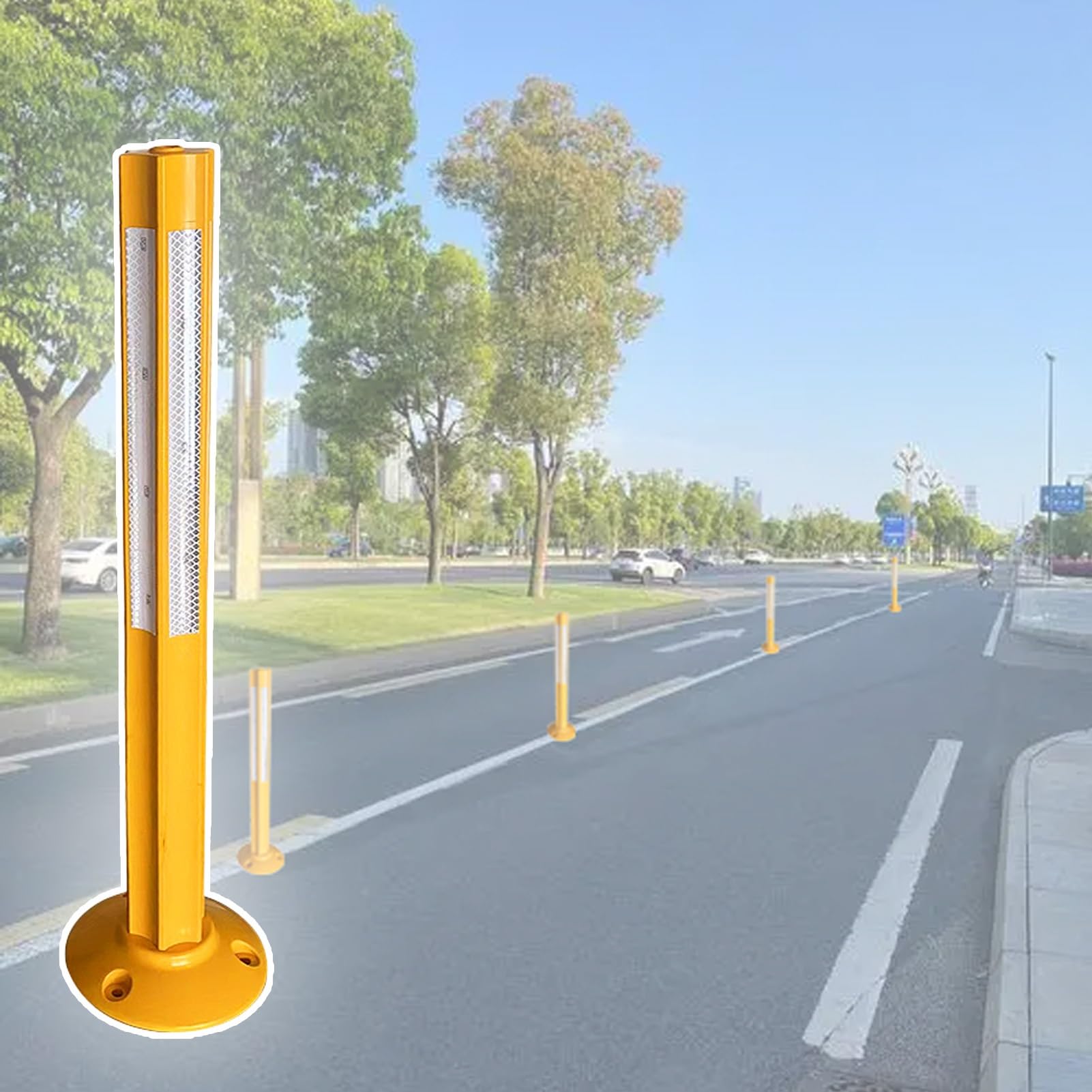 Poteau de contrôle de la circulation flexible avec base amovible