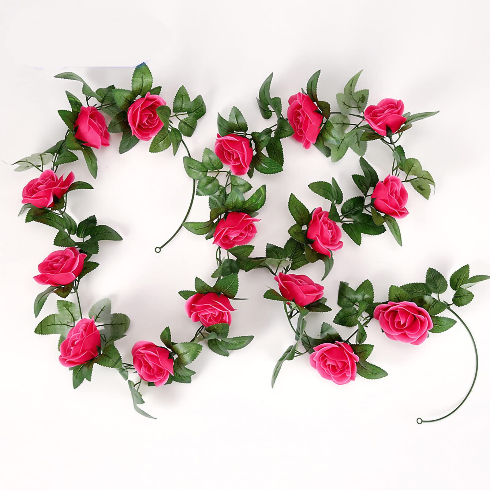 Verdant TouchFake Rose Garland Fake Rose Vine 7.87ft Artificial Rose Flowers Hanging Ivy for Wedding Party Rose Red