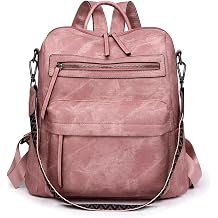 Backpack Purse for Women, PU Leather Backpack Purse, Multiple Pockets Anti Theft Back pack with Adjustable Straps, Women Back pack for Daily Work Travel, Pink