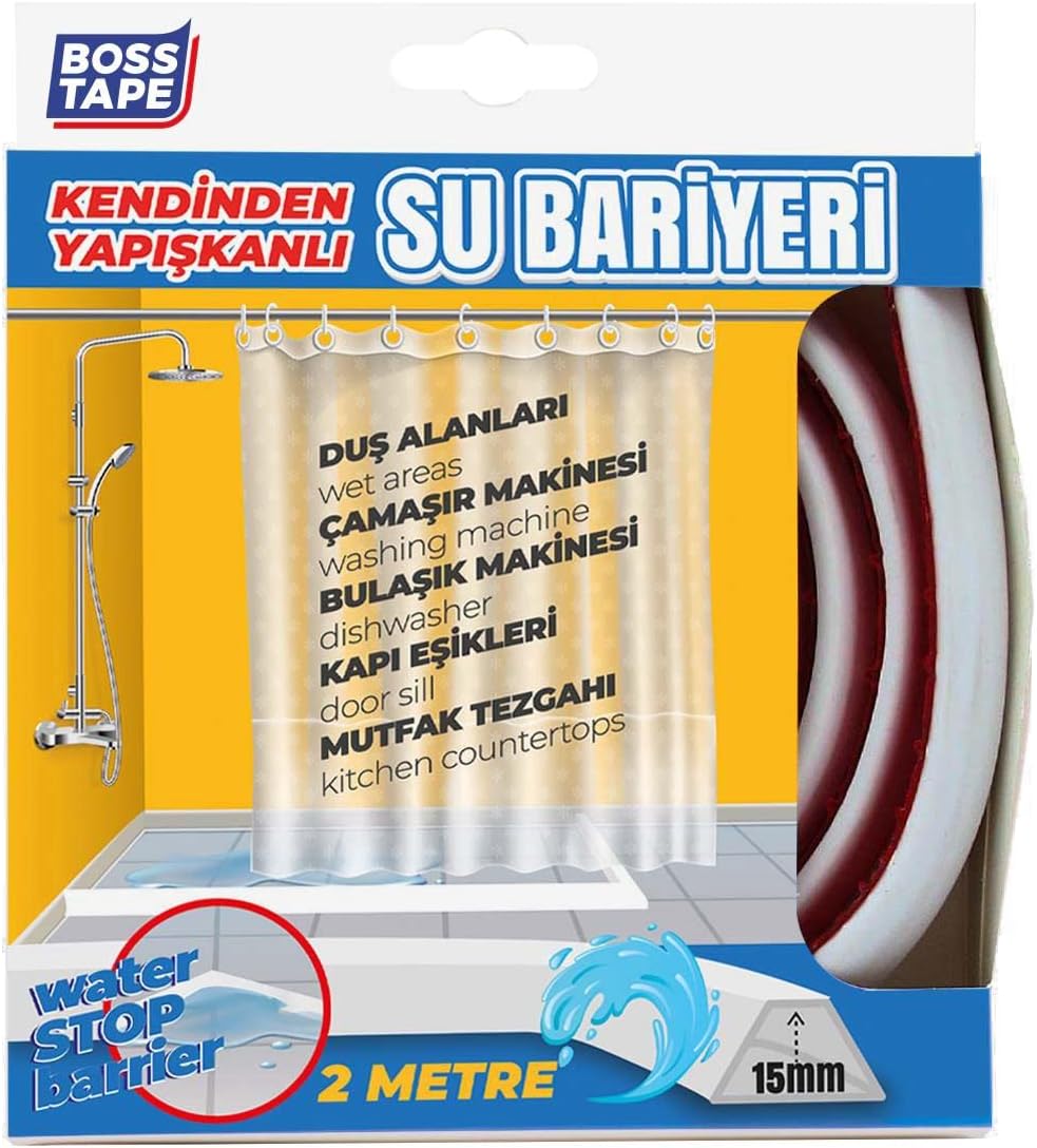 Boss Tape Duş, Kapı Eşiği, Mutfak Tezgahı Etrafı Su Kesici Bariyer - 2 metre