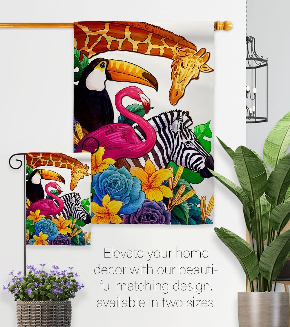 Zoo House Flag Barnyard Cow Horse Rooster Farmhouse Pet Nature Farm Animal Creature Decoration Banner Small Garden Yard Gift Double-Sided, Made in USA