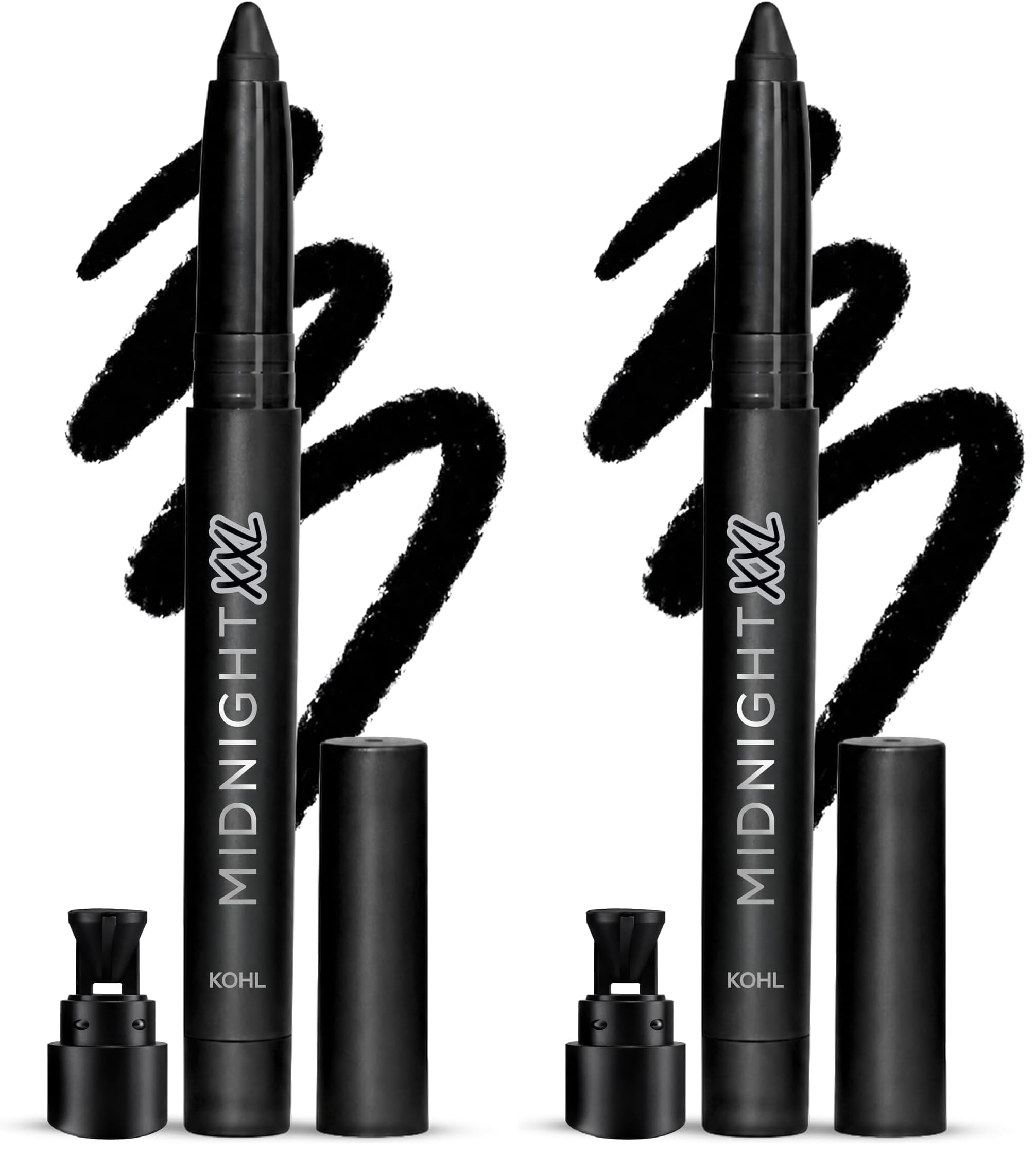 RENEE Midnight XXL Kajal | Black Kohl Pencil with Built-in Sharpener | Waterproof, Smudge-proof, 24Hr Long-Lasting | Ultra-Rich Pigment, Smooth Glide | 1.5g (Pack of 2)-picture-13