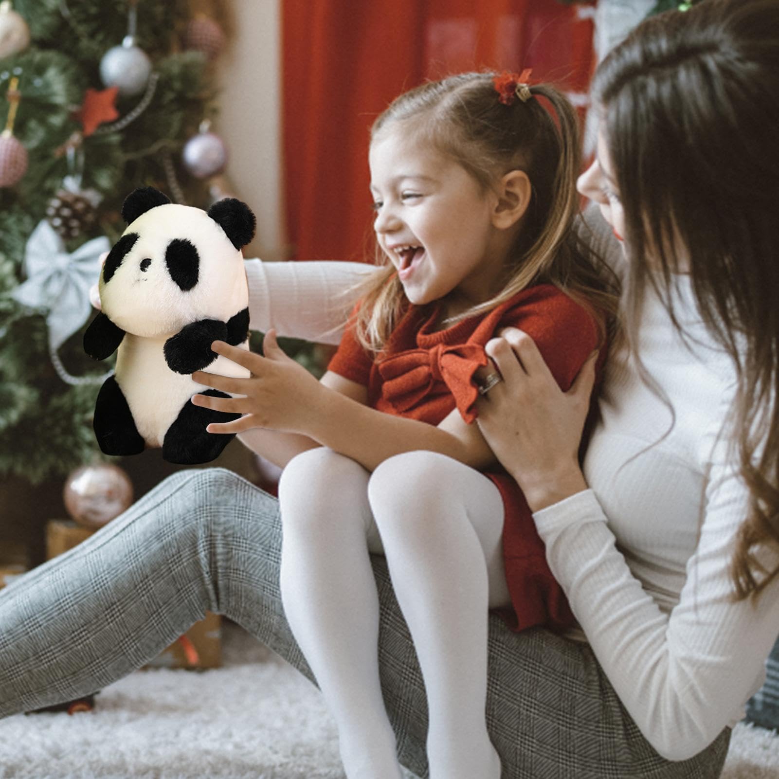 Pluszowa panda z pokrowcem bambusowym Wygodna Przytulanka W Kształcie | Pluszowa Lalka Uroczy Towarzysz Snu Dla Dzieci Na Prezent Urodzinowy Oraz