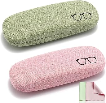 2pcs Hard Shell Eyeglasses Case, Glasses Case For Women, Glasses Cases For Men, Spectacles Case, Sunglasses Case, Hard Glasses Case, Glass Case,for Glasses Storage