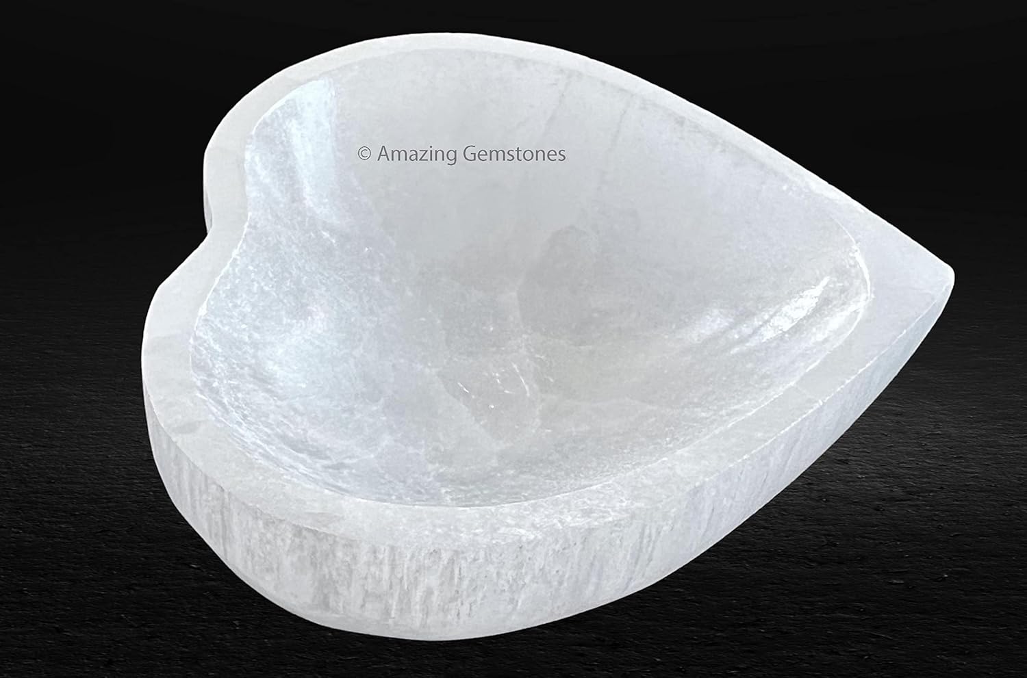Amazing Gemstone Heart Selenite Bowl - 4" Charging Plate for Crystals & Gemstones