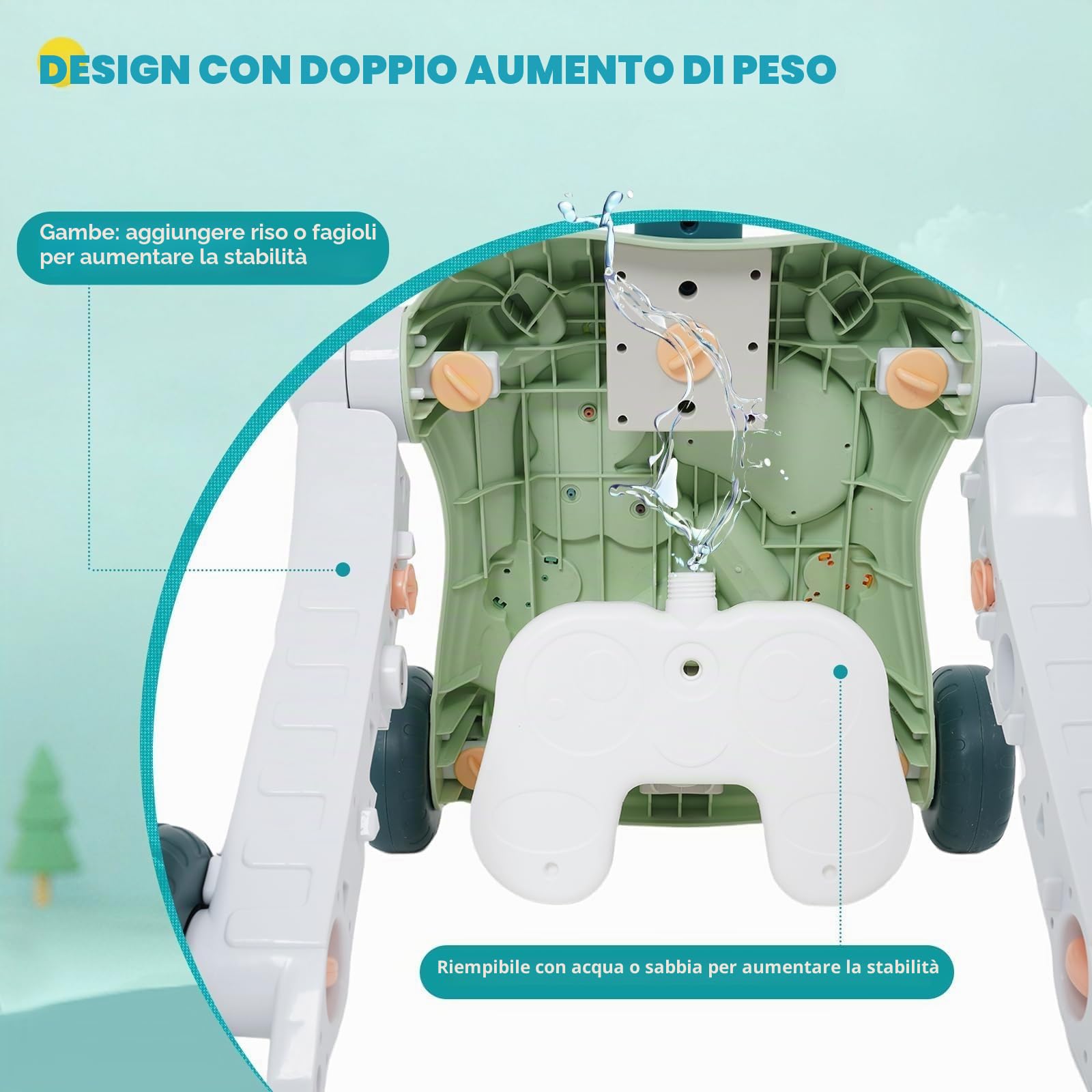 girello per bambini 6in1 carrellino primi passi Carrello ruote frenate montessori Gioco Primi Passi per Bambini con Centro Attività per bambina maschio