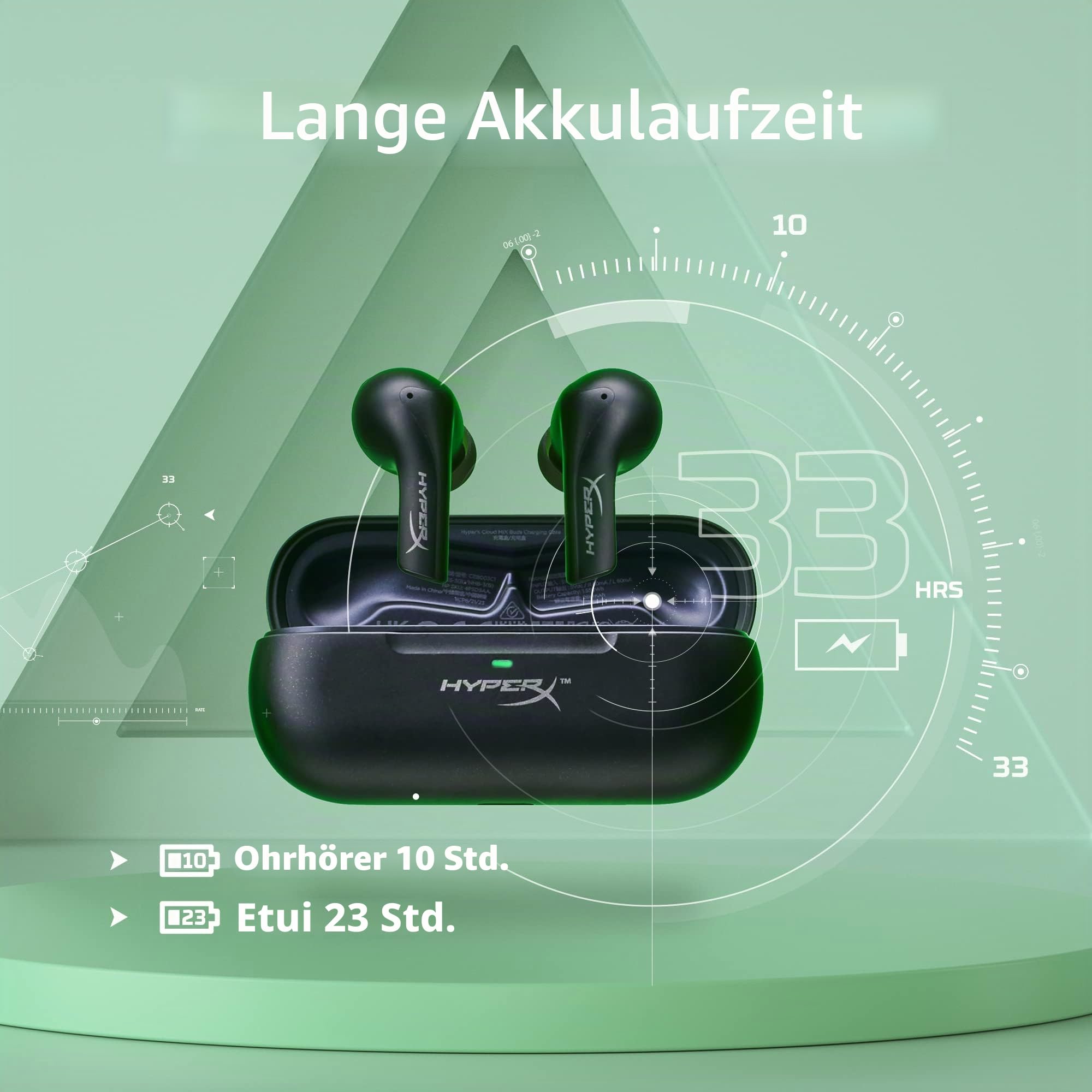 HyperXCloud MIXBuds-EchtekabelloseOhrhörer,Bluetooth-kompatibel,Low-Latency-Gaming-Modus,USB-CWireless-Adapter,langlebigerAkku,12-mm-Treiber,Silikon-Ohrpolsterin3Größen,DTSHeadphone:X