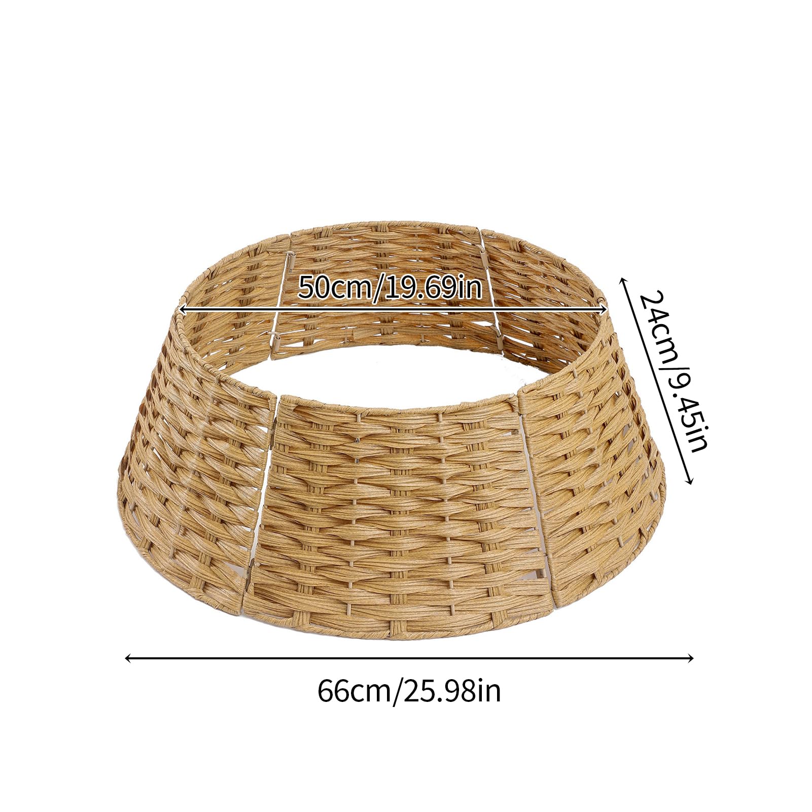 MINGZHE Falda para árbol de Navidad, Accesorio para Falda de árbol de Ratán Festivo, 6 Piezas, Cubierta para Soporte para árbol de Navidad, Accesorio para Falda de árbol de Ratán
