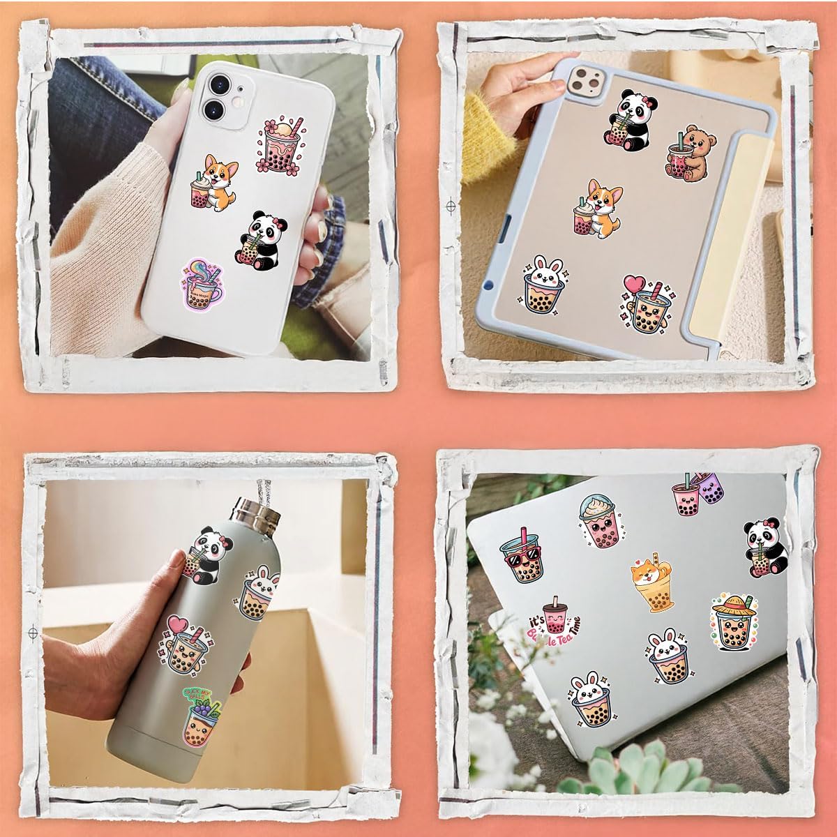 50PCS Kawaii Bubble Tea Gifts Sticker Pack, Cute Boba Bubble Tea Gifts Stickers for Teens Girls Kids, Decal Decor for Water Bottles Guitar Fridge Scrapbook Party Luggage Cups image 5