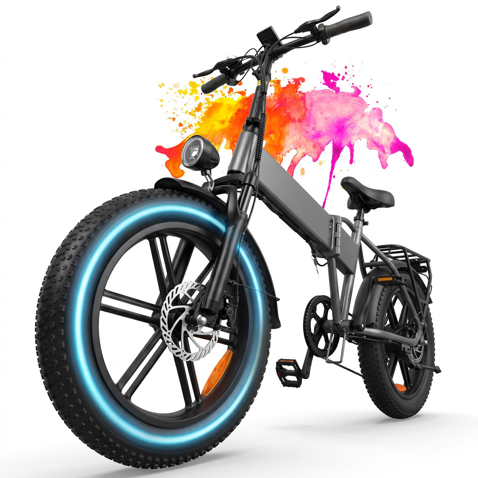 Bici Elettrica Pieghevole 20*4" Fat Tire Removable Battery 48V 13Ah 250W