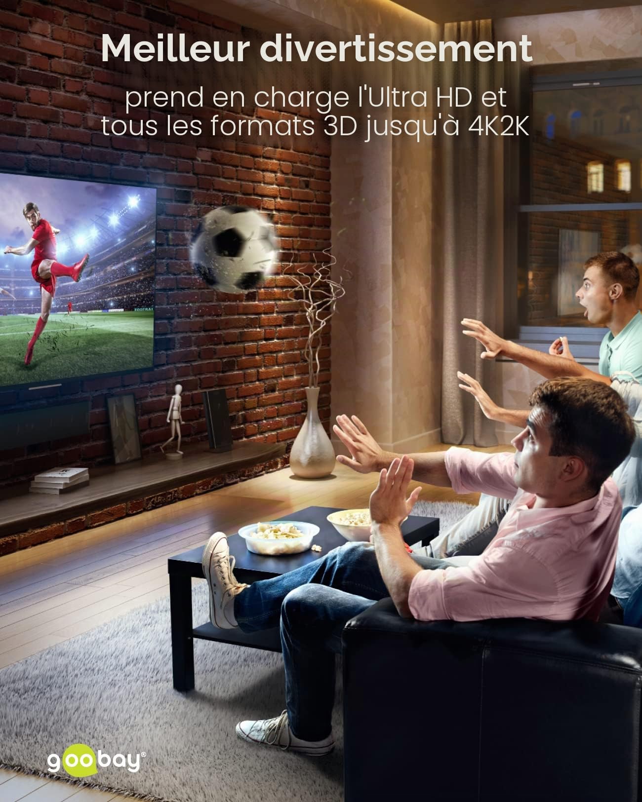 goobay Commutateur matriciel HDMI 58479 4 vers 2, répartiteur matriciel 4k à 60 Hz/avec télécommande pour lecteur Blu Ray, Xbox, PS5 et TV/Interrupteur 4 entrées et 2 sorties,Schwarz
