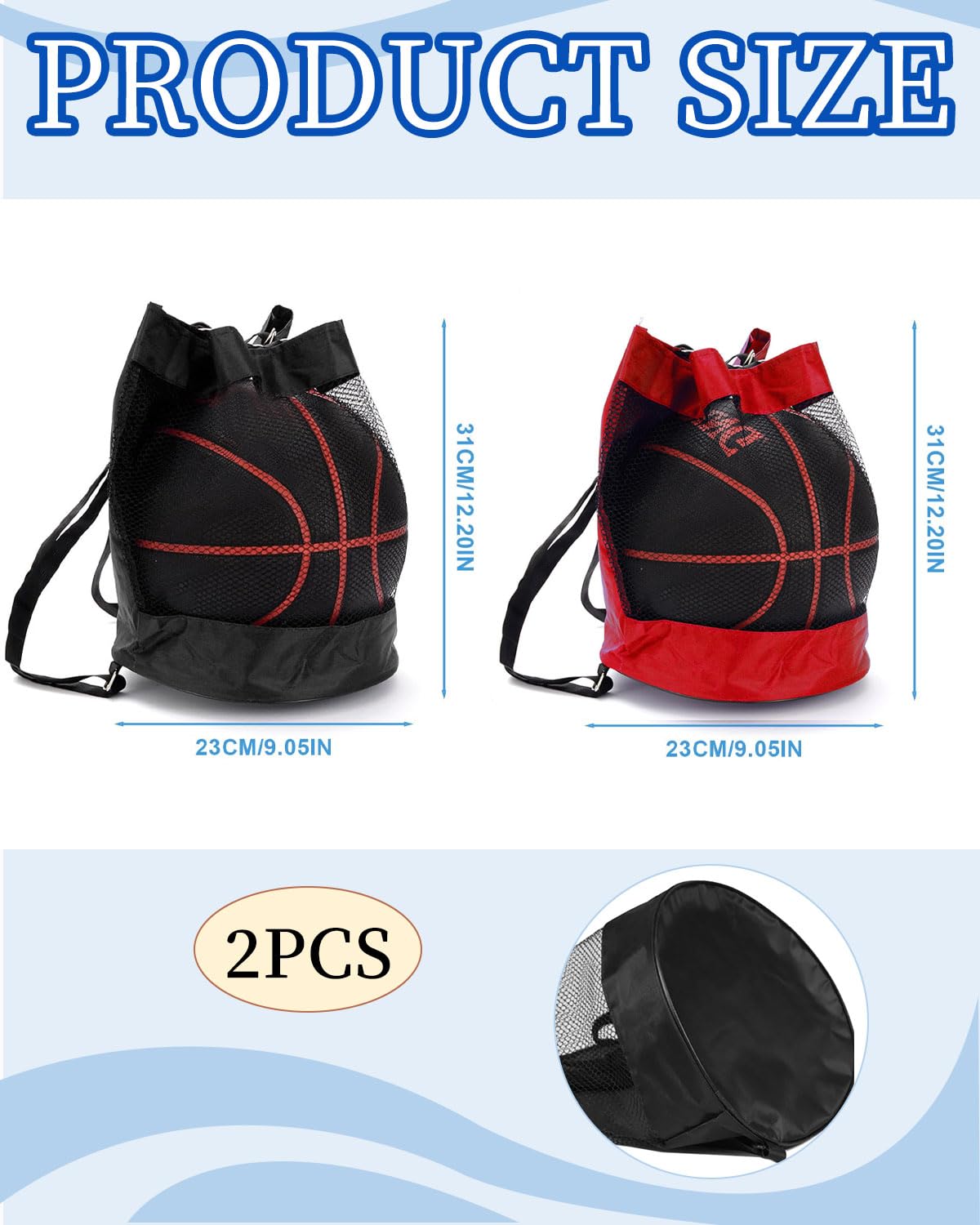2 Balltaschen Set - Ballnetz & Rucksack Für Fußball & Basketball
