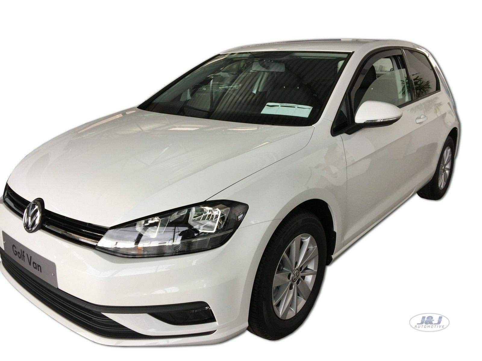 J&J AUTOMOTIVE Deflettori d'Aria per Volkswagen Golf 7 3-Porte 2012-2019, Set da 2 Pezzi, Nero fumé Oscurato Heko