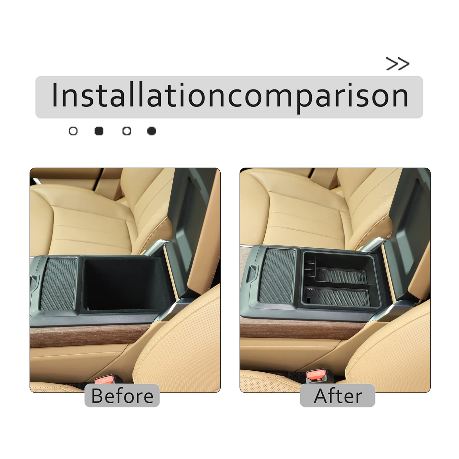 Scatola portaoggetti da bracciolo per Range Rover/Range Rover Sport 2023-2025, contenitore portaoggetti con inserto per bracciolo con tappetino in gomma, vassoio organizer per console centrale, ABS