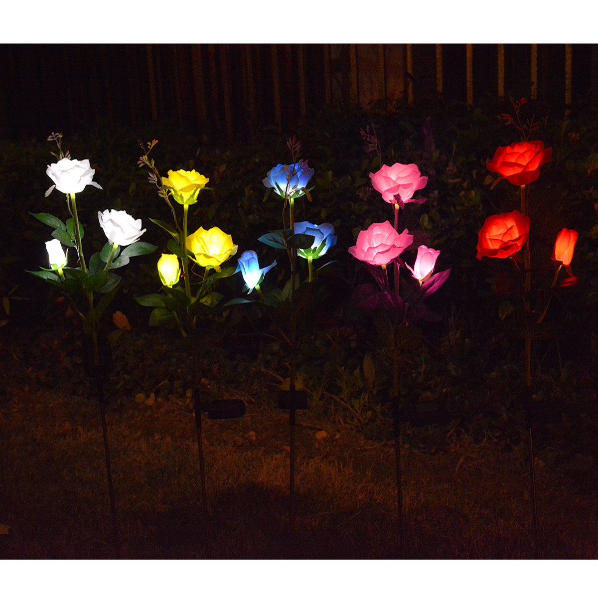 Homeleo Solar-Gartenleuchte Als Künstliche Rose – 83 Cm Hoch, Wasserdicht, Leuchtet Bis Zu 12 Stunden
