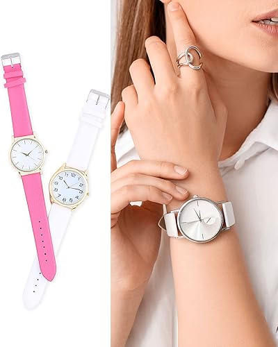 Vista 5 de uxcell Correa de cuero genuino de varios tamaños, correa de reloj de cuero fina y elegante plana para hombres y mujeres