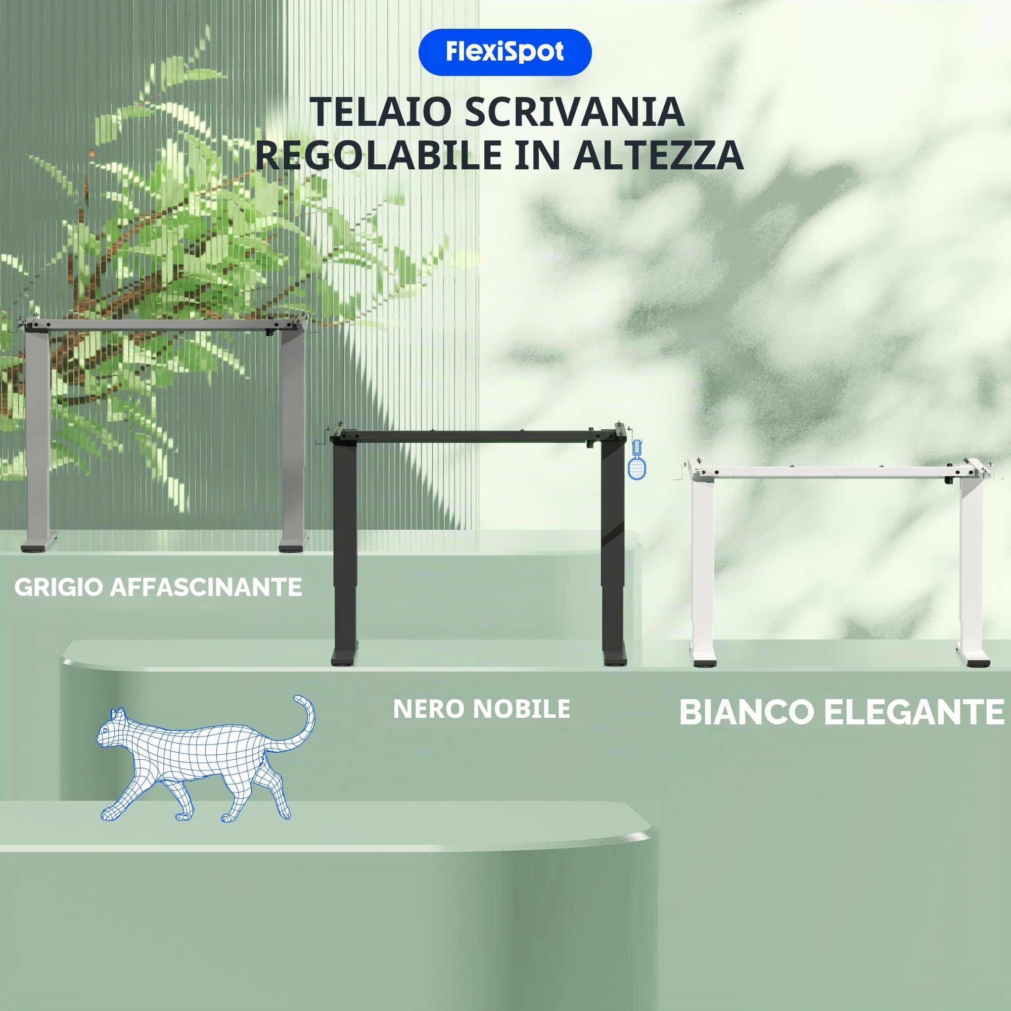 FLEXISPOT Basic - Scrivania seduta in piedi da scrivania elettrica regolabile in altezza, telaio in acciaio a 2 piani con potente motorepulsante, alto e basso, bianco