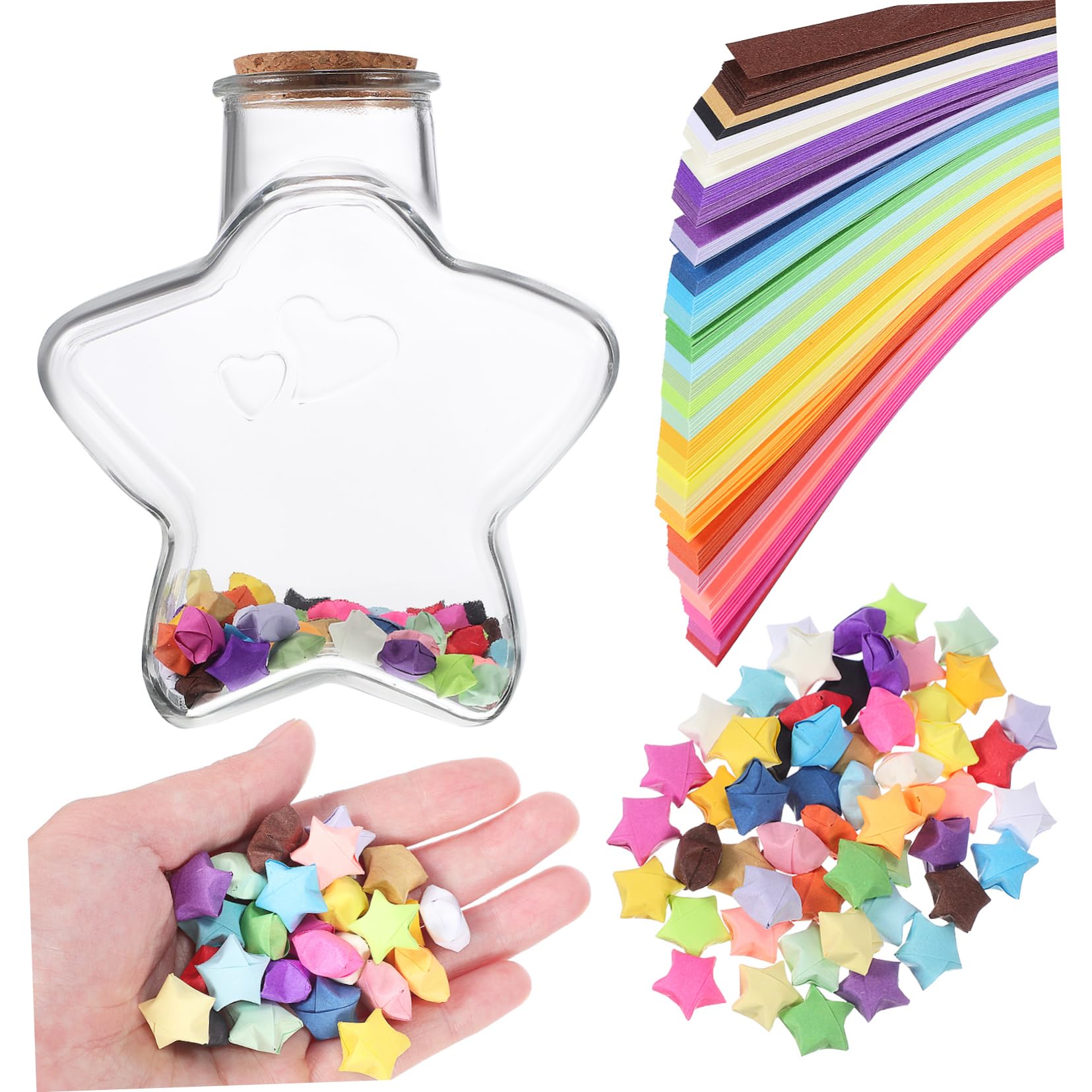 Origami Stern Faltpapier mit Flasche, Deko für Selbstgemacht