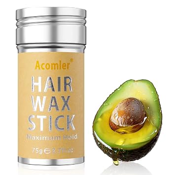 Acomler Hair Wax Stick, Wax Stick for Hair, Hair Stick for Flyaways, Fly Away Stick for Hair Non-greasy, Bun Maker Styling Waxes, Styling Cream Pomade Gel Tamer for Women, Kids, Girls 1 Pack, 2.7oz