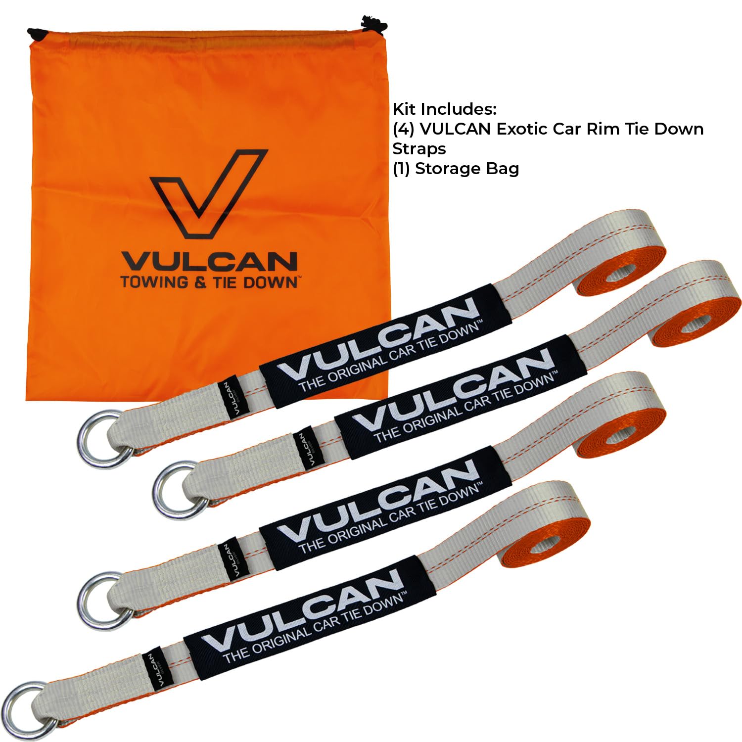 VULCAN Exotic Car Rim Tie Down Set 2 Inch x 144 Inch 4 Straps