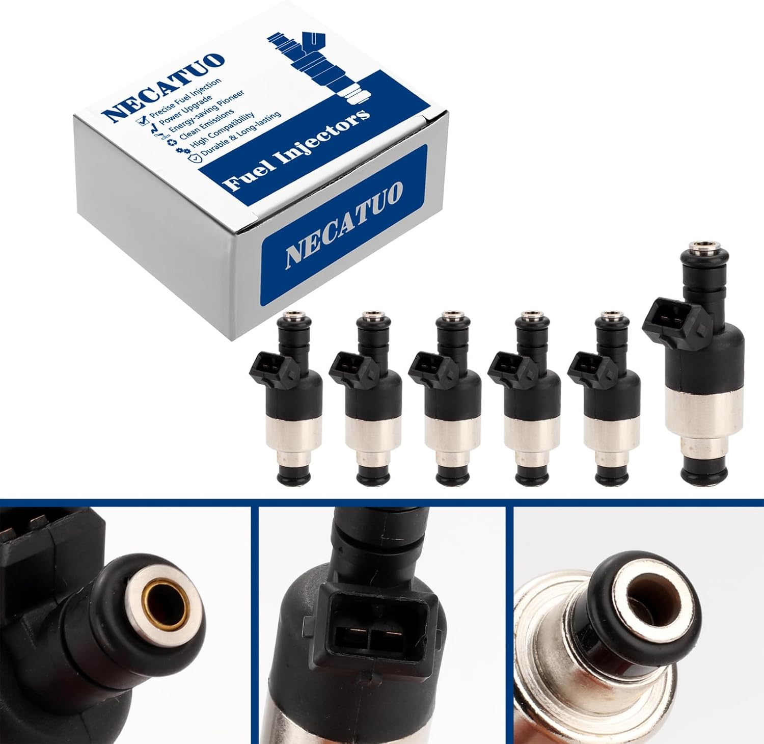 Set of 6 Fuel Injectors - Compatible with Honda Passport 1994-1995 Isuzu Rodeo 1993-1995 Trooper 1992-1995 3.2L V6 - Replaces FJ96 8171053880 800-1090N