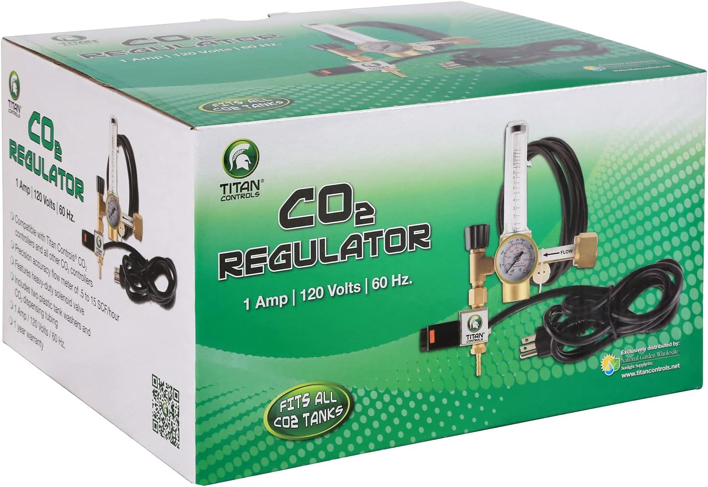Titan Controls CO₂ Regulator - Compatible with Titan Controls CO₂ Controllers and Other CO₂ Controllers, For Gardens