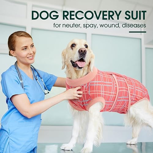 Miniatura 146 de Kuoser Traje de cirugía para perro, cómodo traje de recuperación para perros, mameluco protector posoperatorio, alternativa suave al cuello E