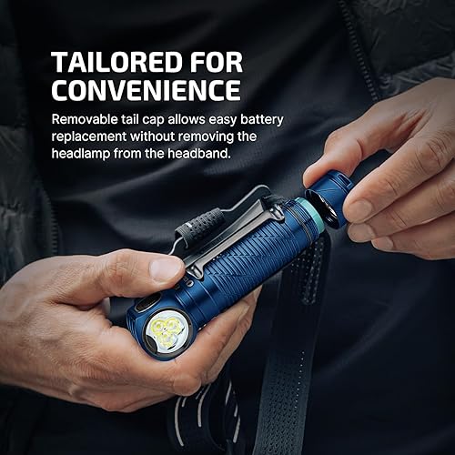 Miniatura 8 de OLIGHT Perun 3 - Linterna frontal recargable, 3000 lúmenes LED con luz roja, lámpara frontal impermeable con diadema para campamento al aire libre,
