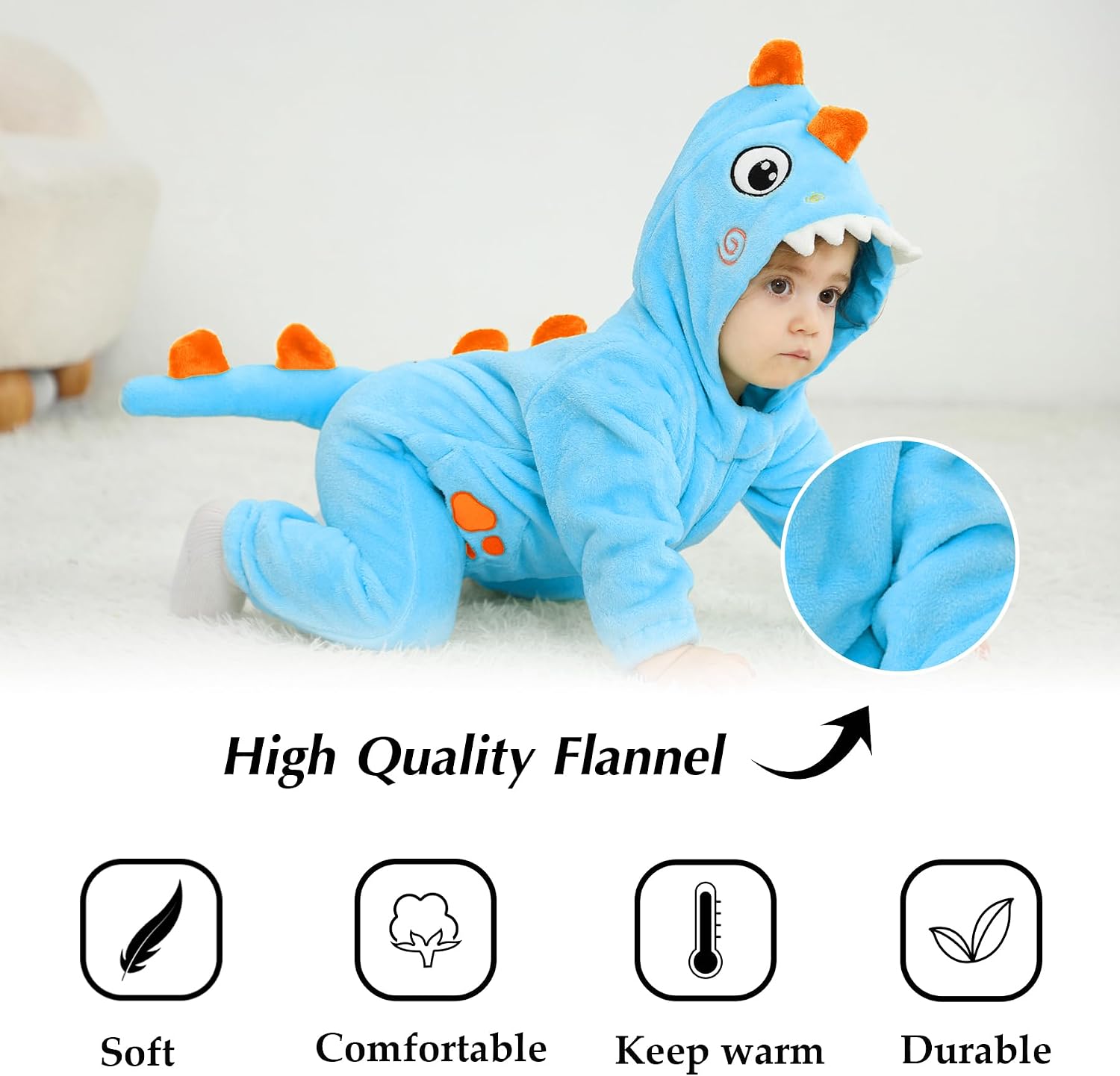 TONWHAR Animal Costume for Infants & Toddlers - Boys & Girls One-Piece Romper Jumpsuit for Halloween & Daily Playwear