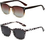 DUSHINE Lunettes de soleil polarisées pour femmes Style rétro classique UV400 Protection