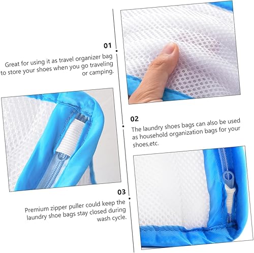 Miniatura 7 de Alipis Artefacto de lavado de zapatos bolsa de lavandería de malla zapatos bolsa de lavado para lavadora alta resistencia
