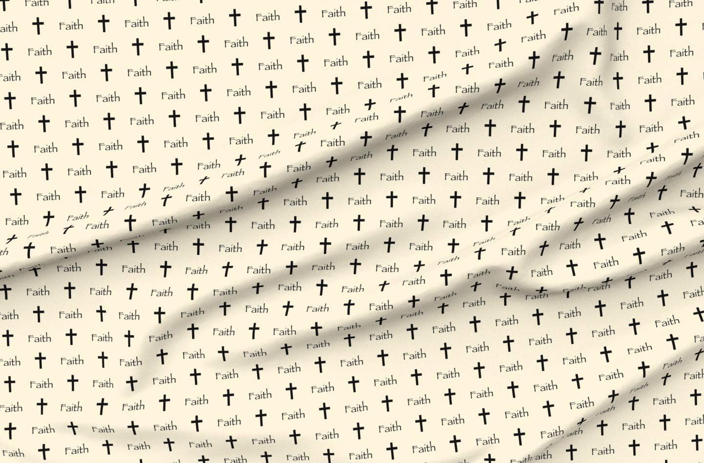Spoonflower Fabric - Tan Christian Church Printed on Organic Cotton Sateen Fabric by The Yard - Sewing Quilting Apparel Home Decor