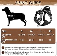 Vista 6 de SlowTon Arnés para perro sin tirones, arnés resistente sin estrangulamiento para mascotas, con 2 clips para la correa y mango vertical de fácil
