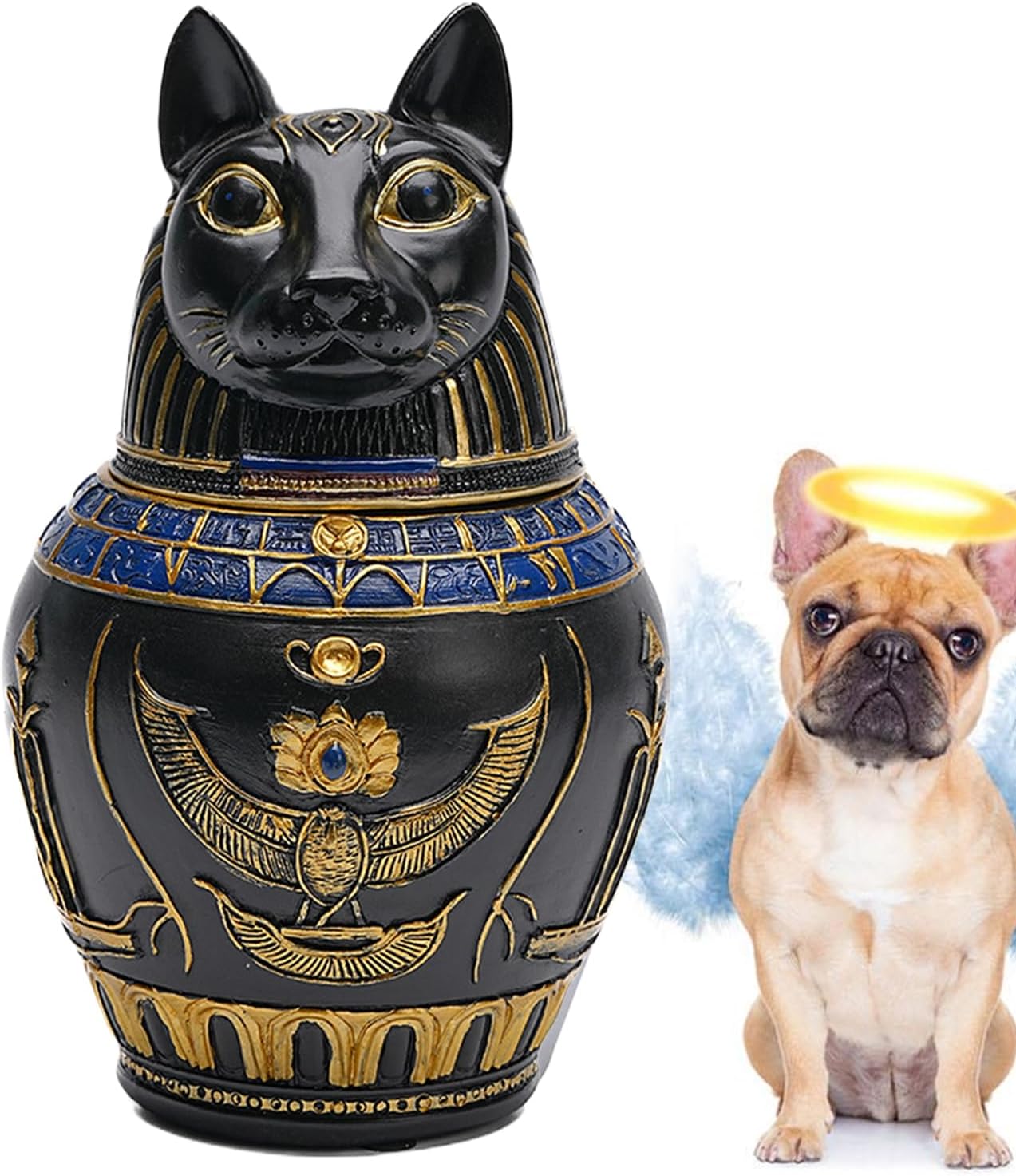ペット火葬骨壷,樹脂製記念壺 収集品 | エジプト 風 ペット 火葬 骨壷 - 家庭用ペット テーブル 追悼 喪失 同情 墓 死別の