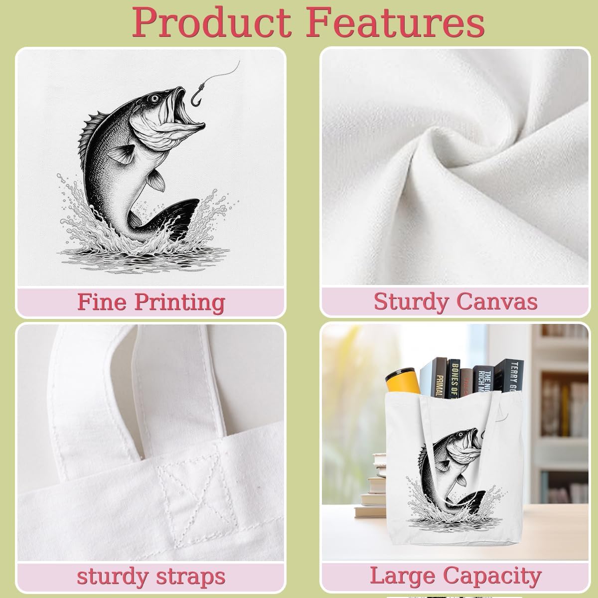 Ocean Coastal Sea Turtle Gifts for Women Canvas Tote Bag Beach Bag Grocery Bags for Shopping Christmas - Image 5