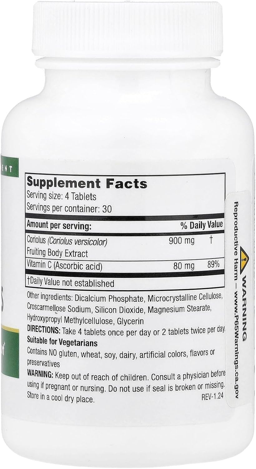 Mushroom Wisdom Super Coriolus - 120 VegTabs - Image 2