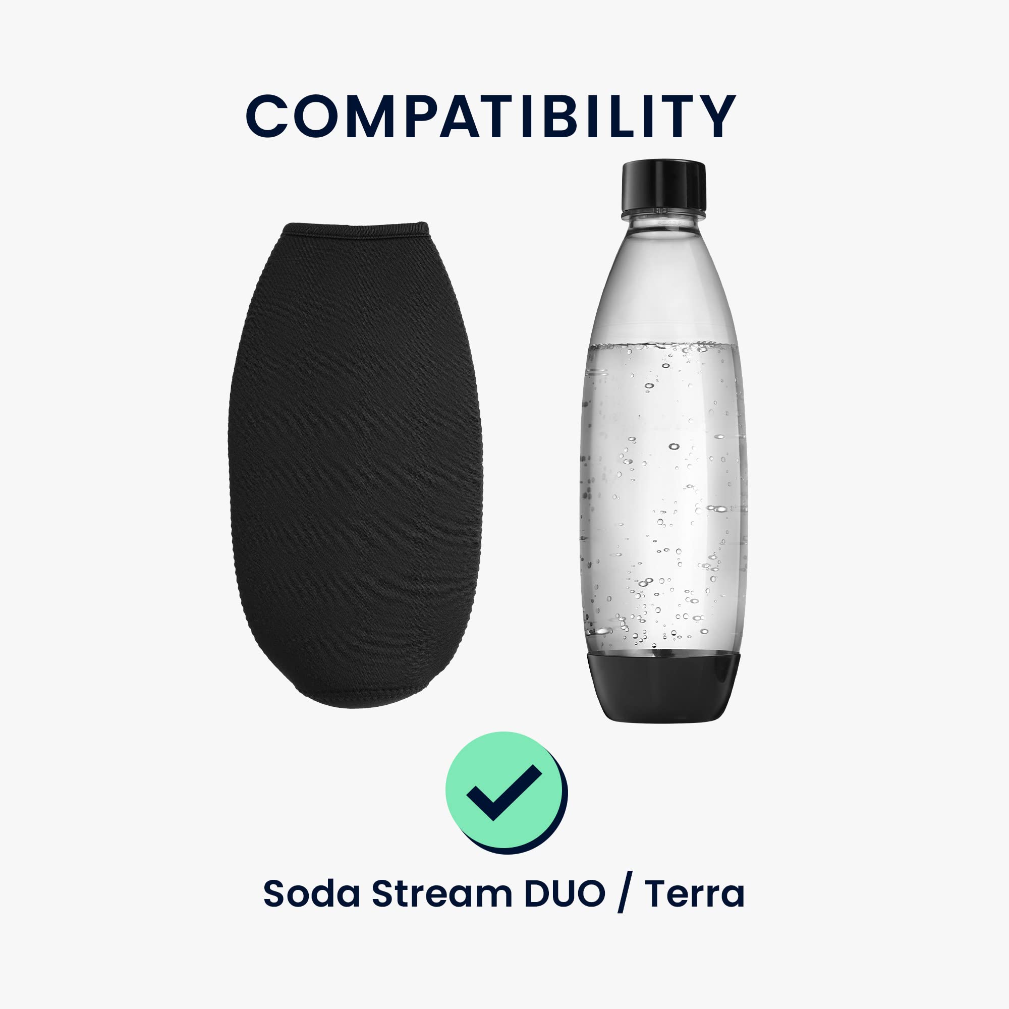 Kwmobile Lot De 2 Rafraîchisseurs De Bouteilles SodaStream – Housses Néoprène Noir/Rouge Pour Carafe 0,615 L Crystal & Penguin