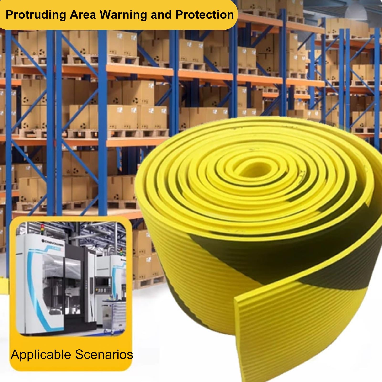 Protection Murale de Garage, Mousse Protection Garage en NBR, Rembourrage de Poteau Autocollant pour Parkings, Entrepôts, Usines(2M/6.6FT)
