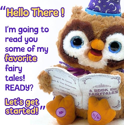 Miniatura 8 de Cuddle Barn | Octavius The Storytelling Owl 12" Animated Stuffed Animal Plush Toy | Eyes Light Up, Mouth Moves and Head Sways | Wizard Owl Recites 5