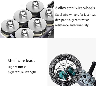 Automatic Wire Stringing Machine, 50M/Min Cordless Stringing Machine, Wire Threading Tool with Gloves, Hidden Cable Pulling Machine, Electric Threading Machine for Construction Hydropower(Section 15 b