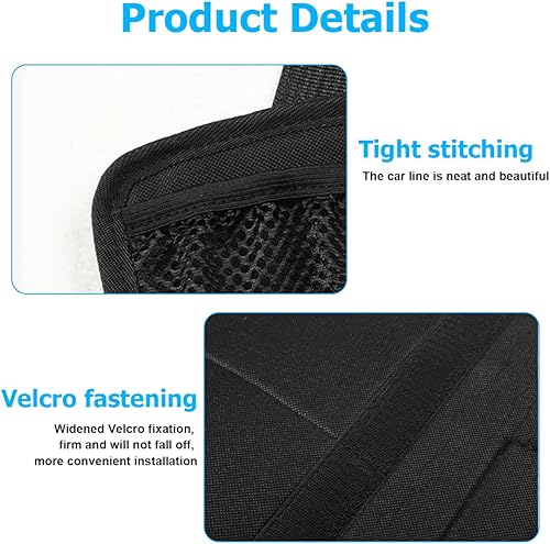 Miniatura 4 de HZEL Organizador de maletero de automóvil, bolsa de almacenamiento desmontable para asiento trasero de vehículo con 4 compartimentos, colgador de