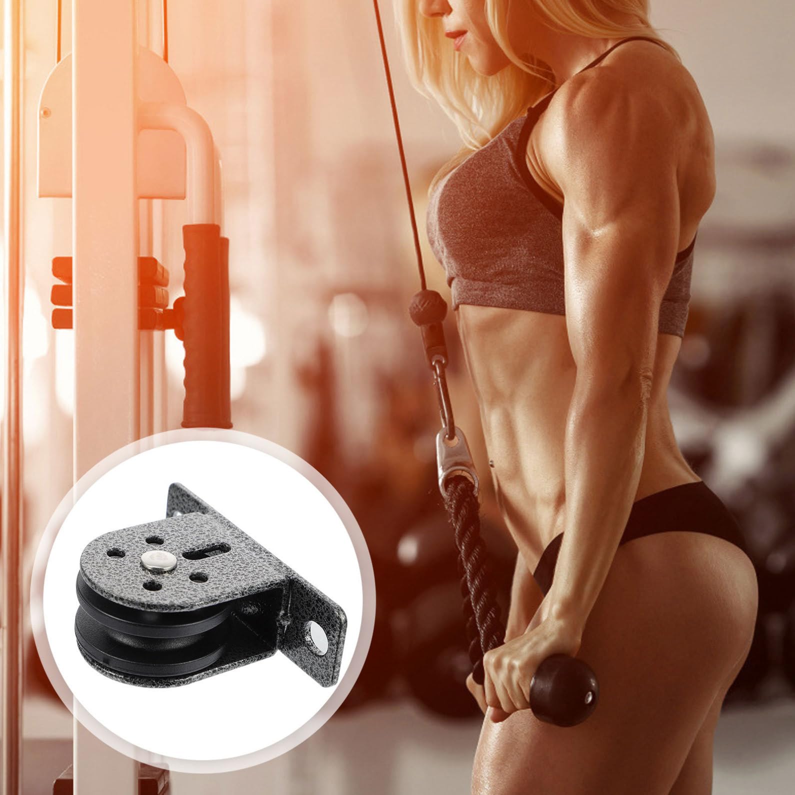 Polea De Elevación Polea De Gimnasio Levantador Acero Hogar Levantamiento Ruedas Polea De Fitness Polea De Rodamiento De Entrenamiento Rueda Muda Planchar Negro