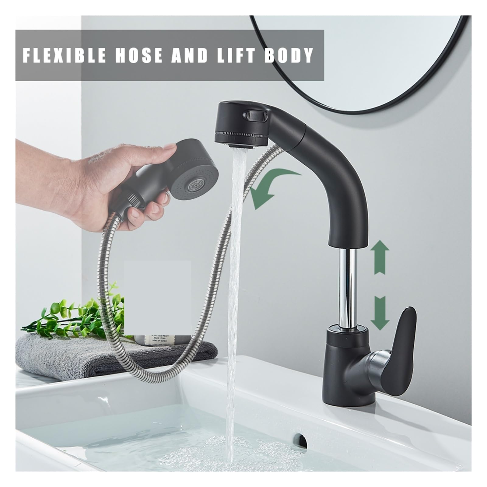 rubinetto da bagno, Rubinetto for lavabo con sollevamento retrattile(Chrome)