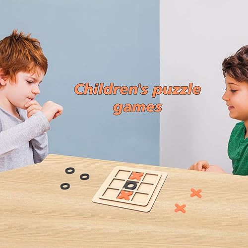 Miniatura 5 de Juegos de mesa de madera, juguetes de escritorio, paquete de 3 unidades clásicas para niños de familia Tic Tac Toe juguete educativo