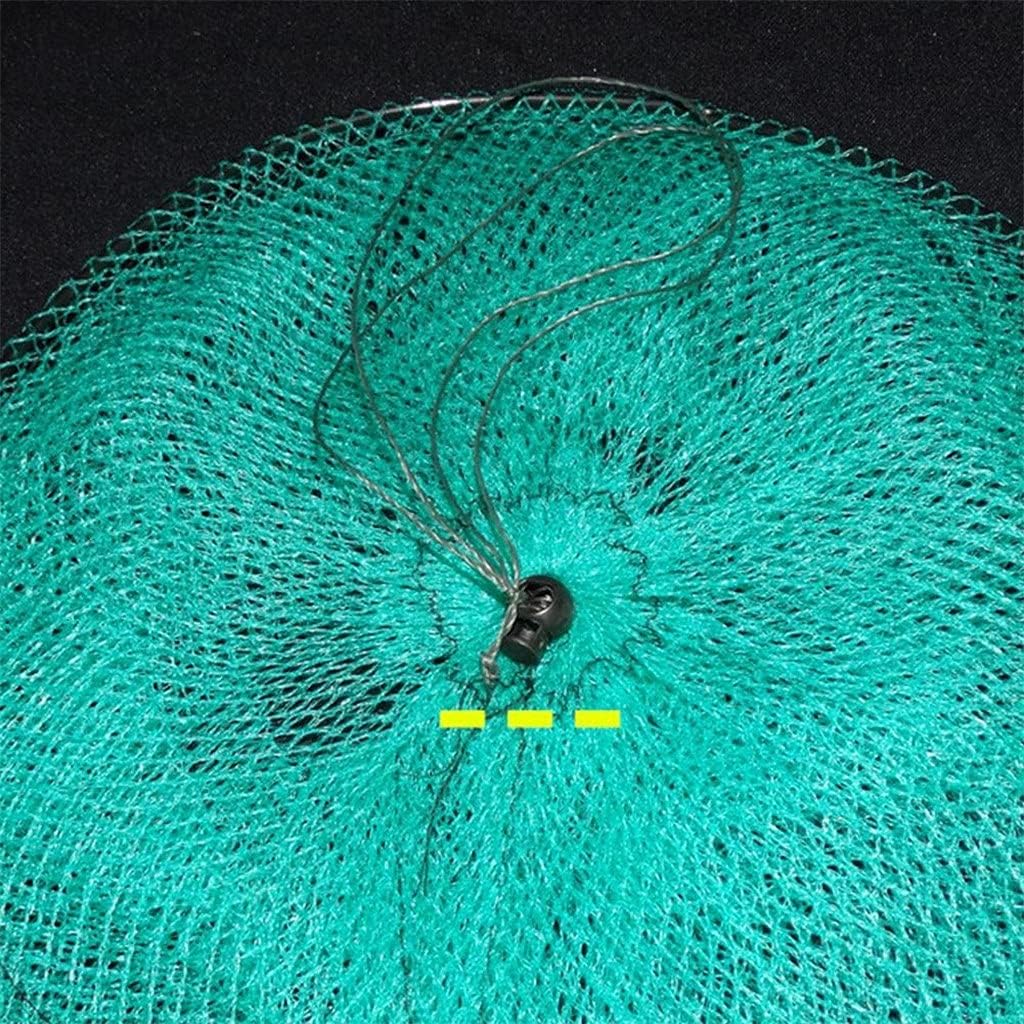 Crab Shrimp Minnow Fishing Bait Cast Dip Net Cage Nylon Foldable Fishing Net Pot Trap Fishing Net (Color : B)