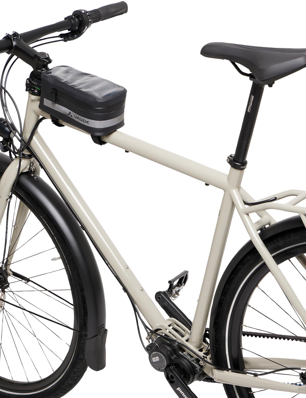VAUDE Fahrrad Oberrohr-Tasche Phone Bag Proof, wasserdicht, für Mobilgeräte mit integriertem Klarsichtfach, black, Einheitsgröße