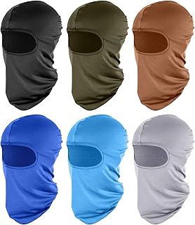 6 Pcs Ski Mask Full Face Cover Balaclava Summer Face Covering Ice Silk UV Protection for Men Outdoor Cycling Running Hood(Multiple Color)
